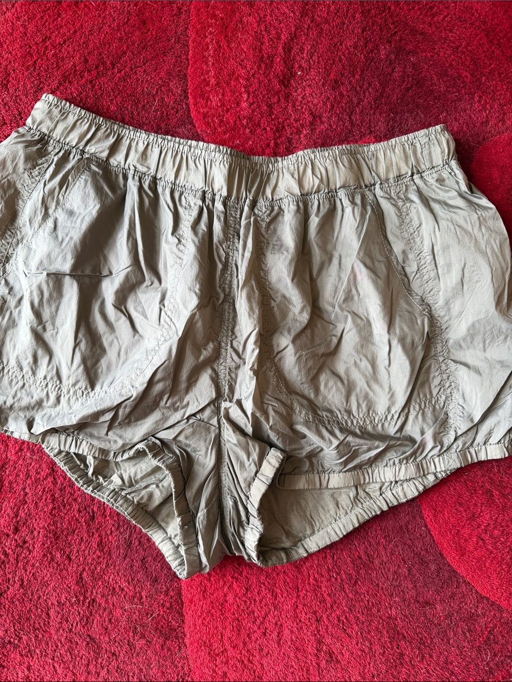 FP Movement by Free People Lightweight Olive-Taupe Athletic Shorts